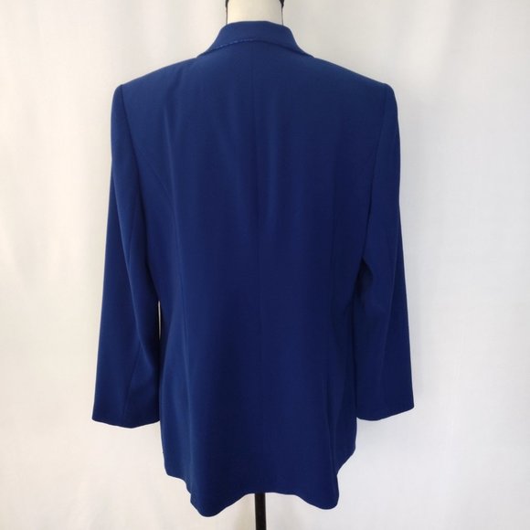 Vintage Y2K Designer Ben Marc Blue Beaded Formal Jacket - Picture 5 of 11